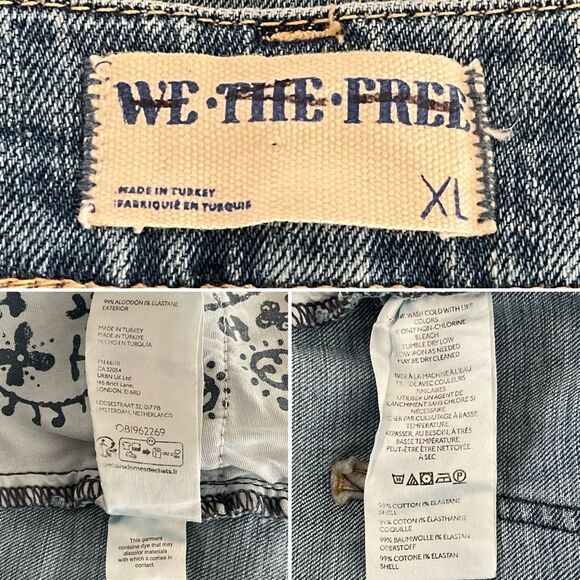 New We The Free Crvy Queens Court Blue Denim Overalls XL - Picture 5 of 10